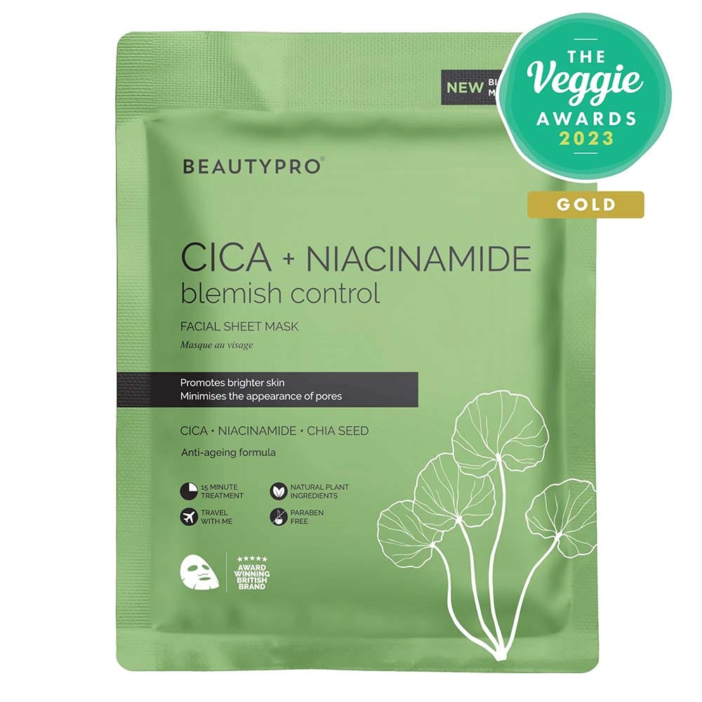 BEAUTYPRO Cica + Niacinamide Biodegradable Facial Sheet Mask &Keep