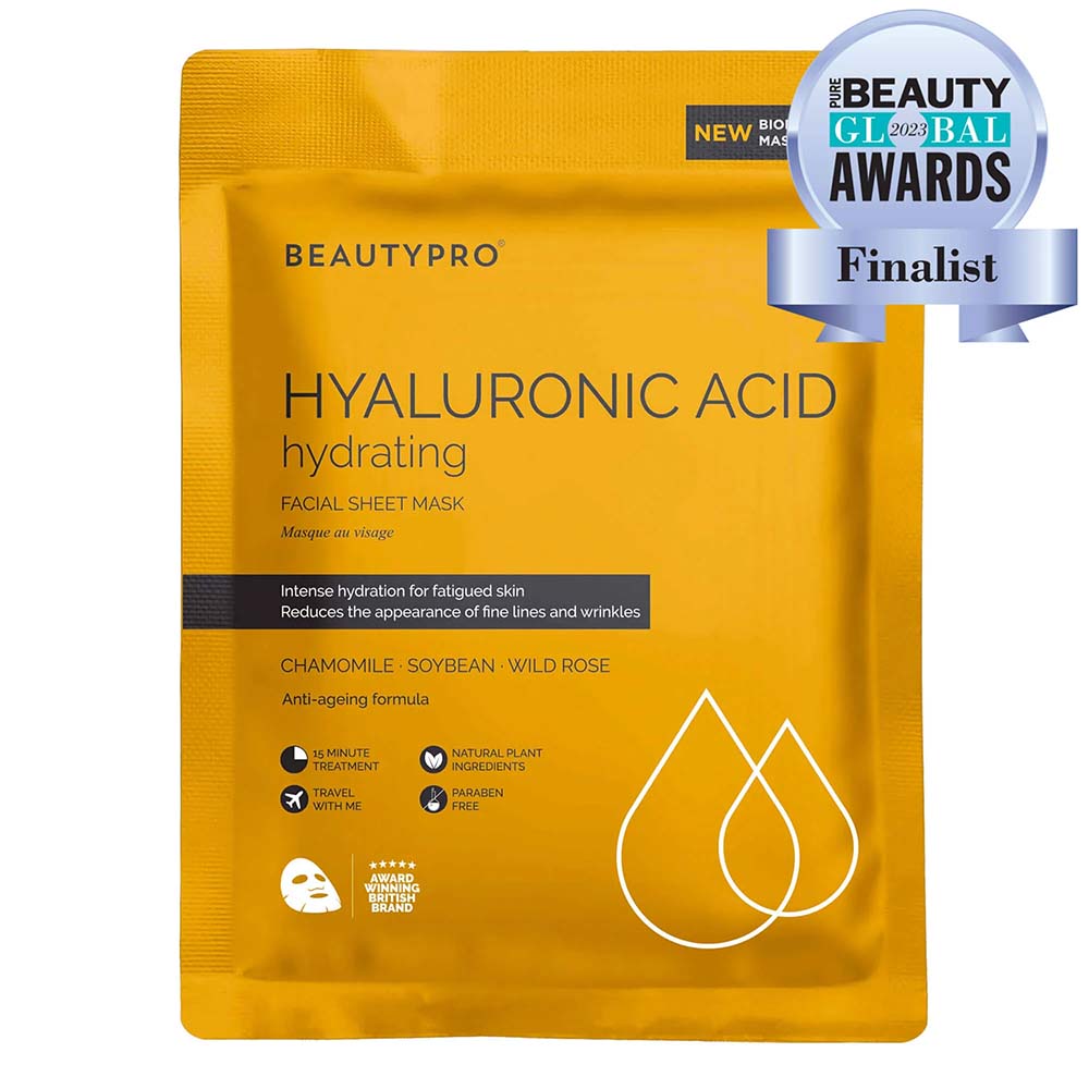 BEAUTYPRO Hyaluronic Acid Hydrating Biodegradable Facial Sheet Mask &Keep
