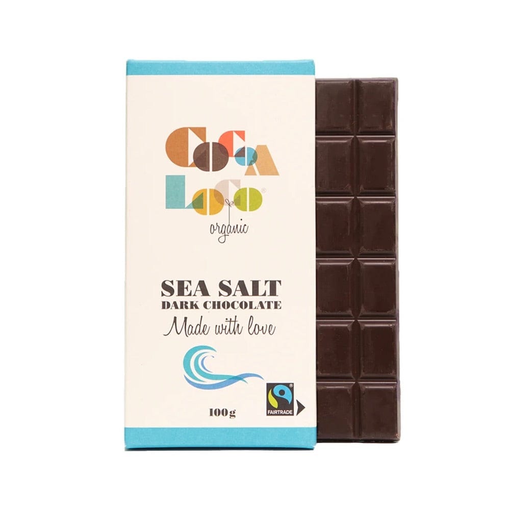 Cocoa Loco Sea Salt Dark Chocolate Bar 100g &Keep