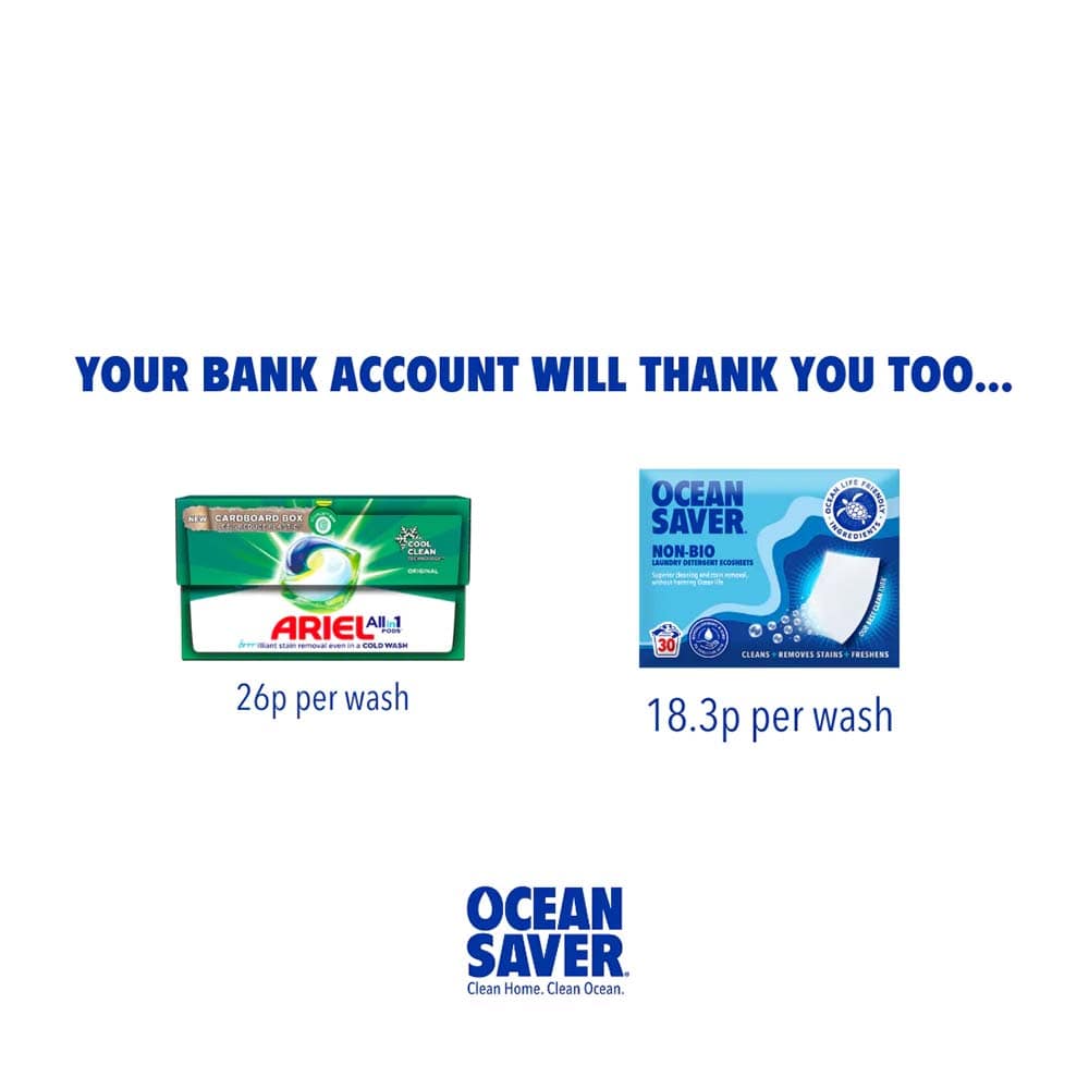OceanSaver Laundry Detergent Sheets (30) Fresh Linen &Keep