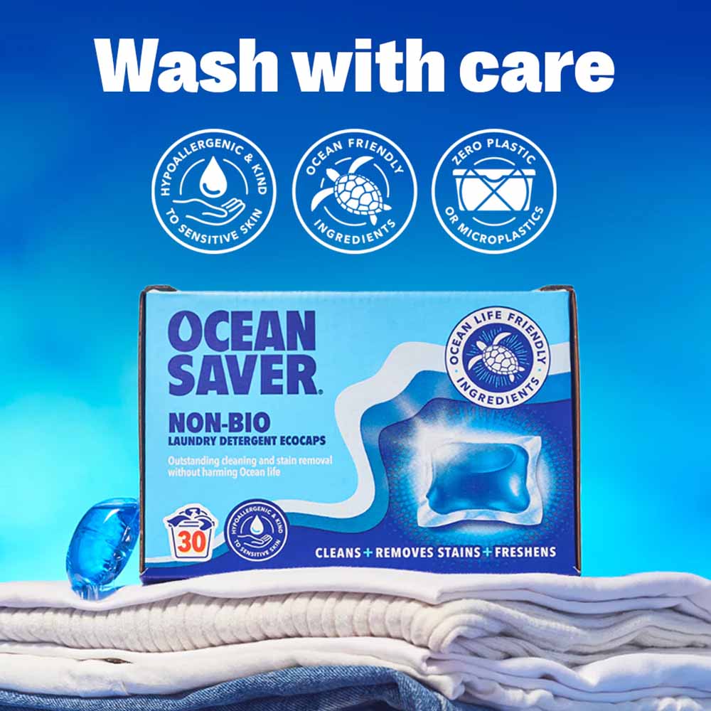 OceanSaver Non-Bio Laundry Detergent Capsules (30 Washes) &Keep