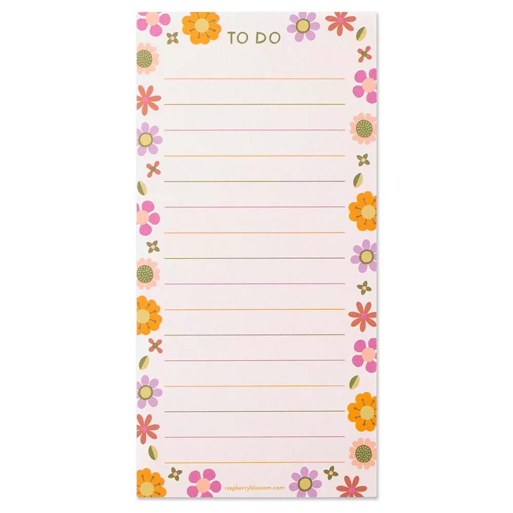 Retro Floral List Pad Raspberry Blossom &Keep