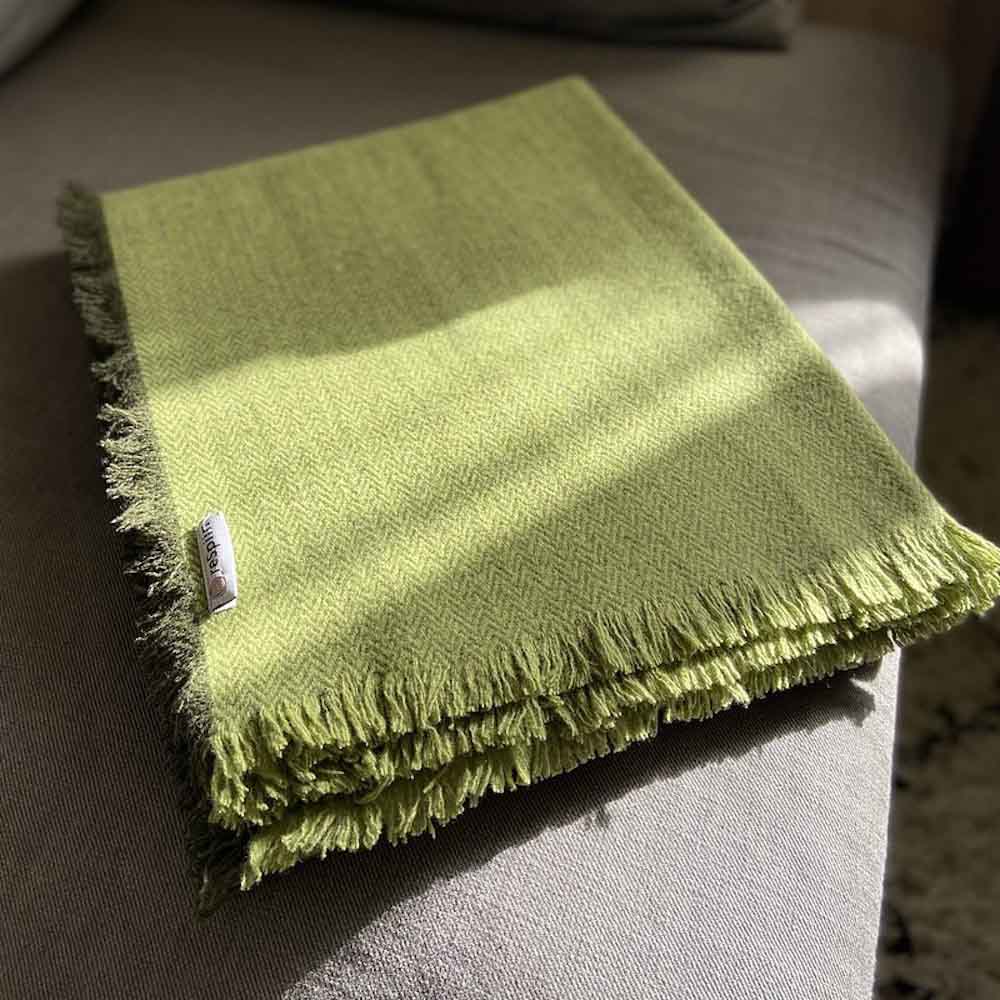 Respiin Recycled Wool Throw/Blanket - Fern
