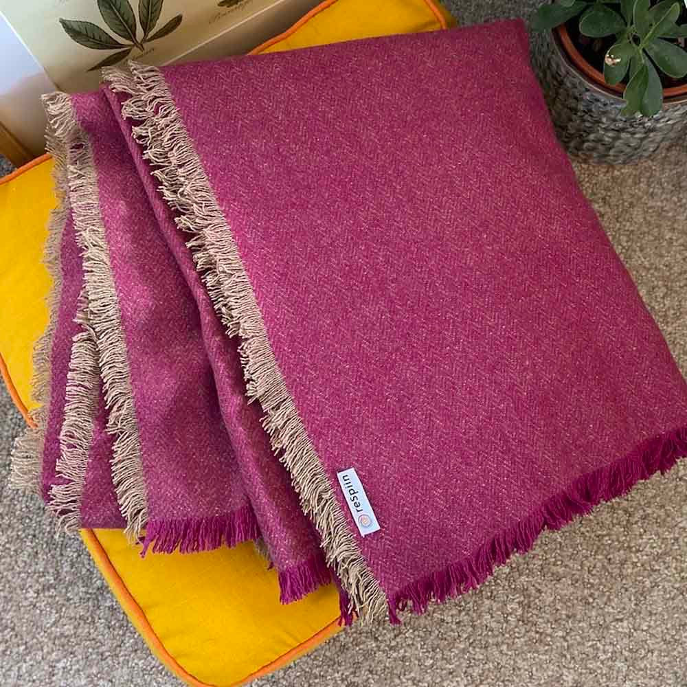 Respiin Recycled Wool Throw/Blanket - Mulberry &Keep