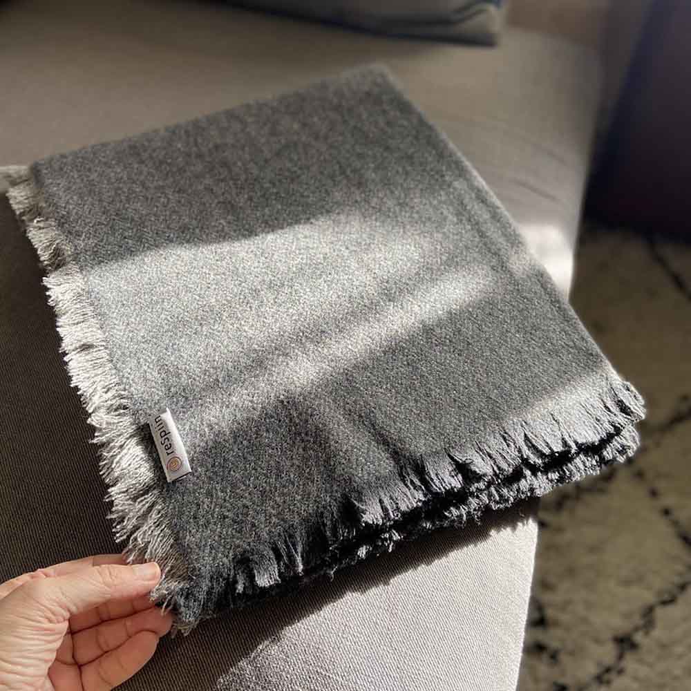 Respiin Recycled Wool Throw/Blanket - Slate &Keep