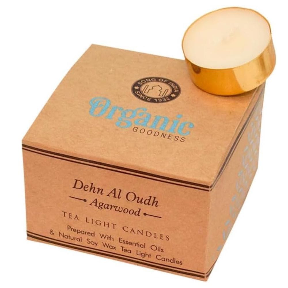 Organic Goodness Pack of 12 Tea Lights - Dehn Al Oudh Agarwood &Keep