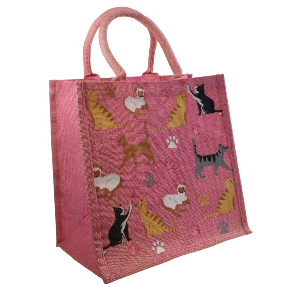 Medium Jute Shopping Bag by Shared Earth - Cats &Keep
