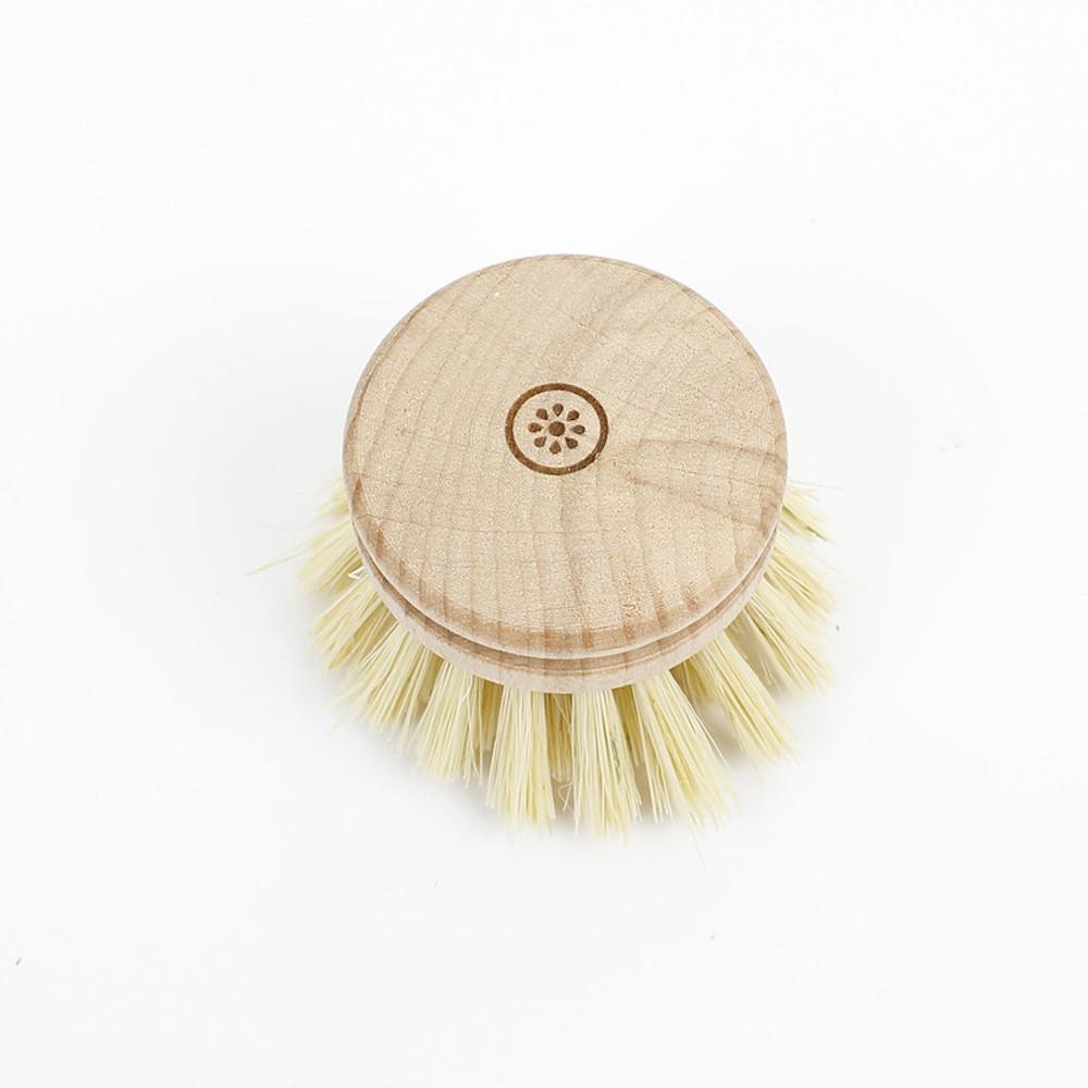 Wooden Replacement Head for Dish Brush with Plant Based Bristles &Keep