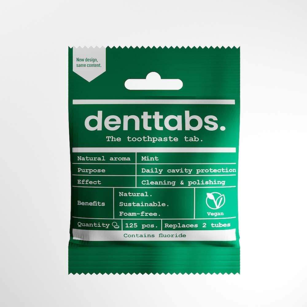DENTtabs Toothpaste Tablets with Fluoride (125) &Keep