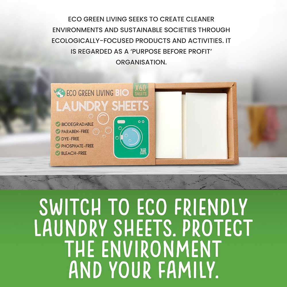 Bio Laundry Detergent Sheets (60) Fragrance Free by Eco Green Living &Keep