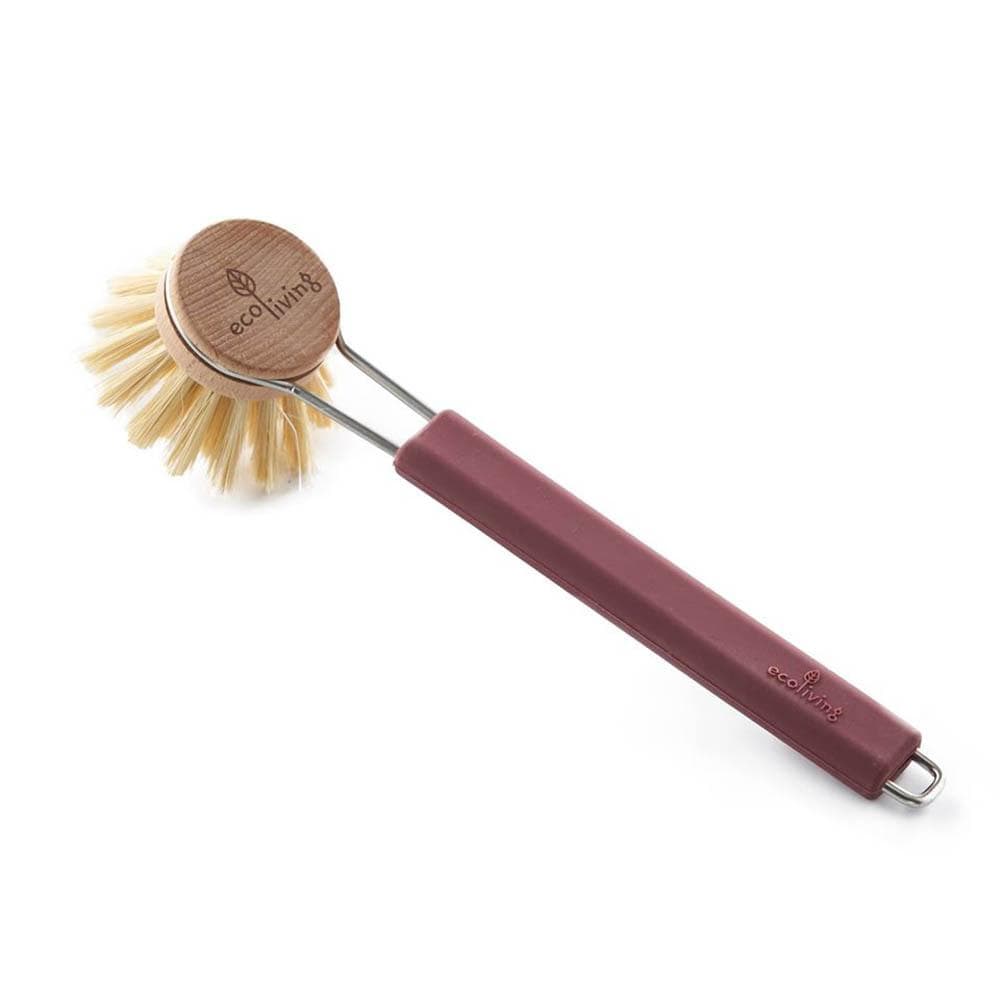 EcoLiving Dish Brush With Replaceable Plant Bristle Head &Keep
