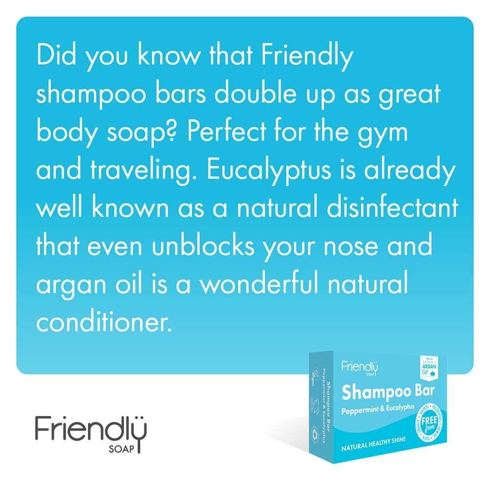 Friendly Soap - Peppermint & Eucalyptus Shampoo Bar &keep