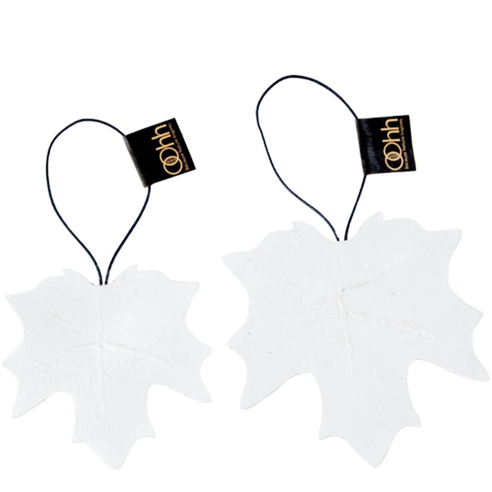 Set of 2 Recycled Paper Leaf Hanging Ornaments Lubech Living Oooh &Keep