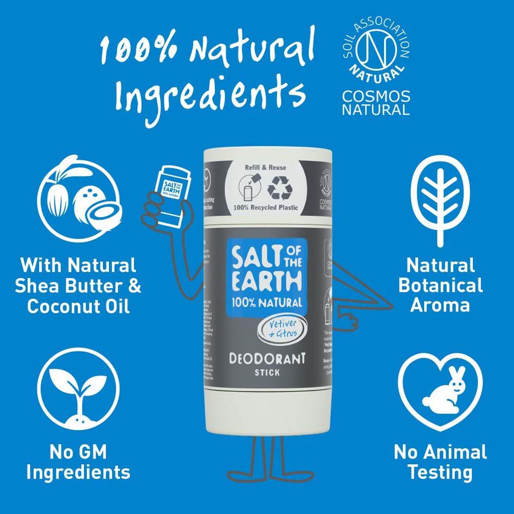 Salt of The Earth Refillable Natural Deodorant Vetiver & Citrus |&Keep