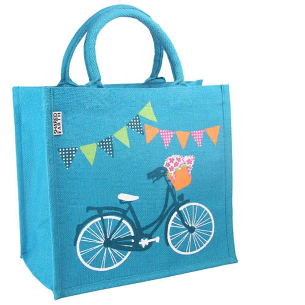 Medium Jute Bag by Shared Earth - Bicycle &Keep