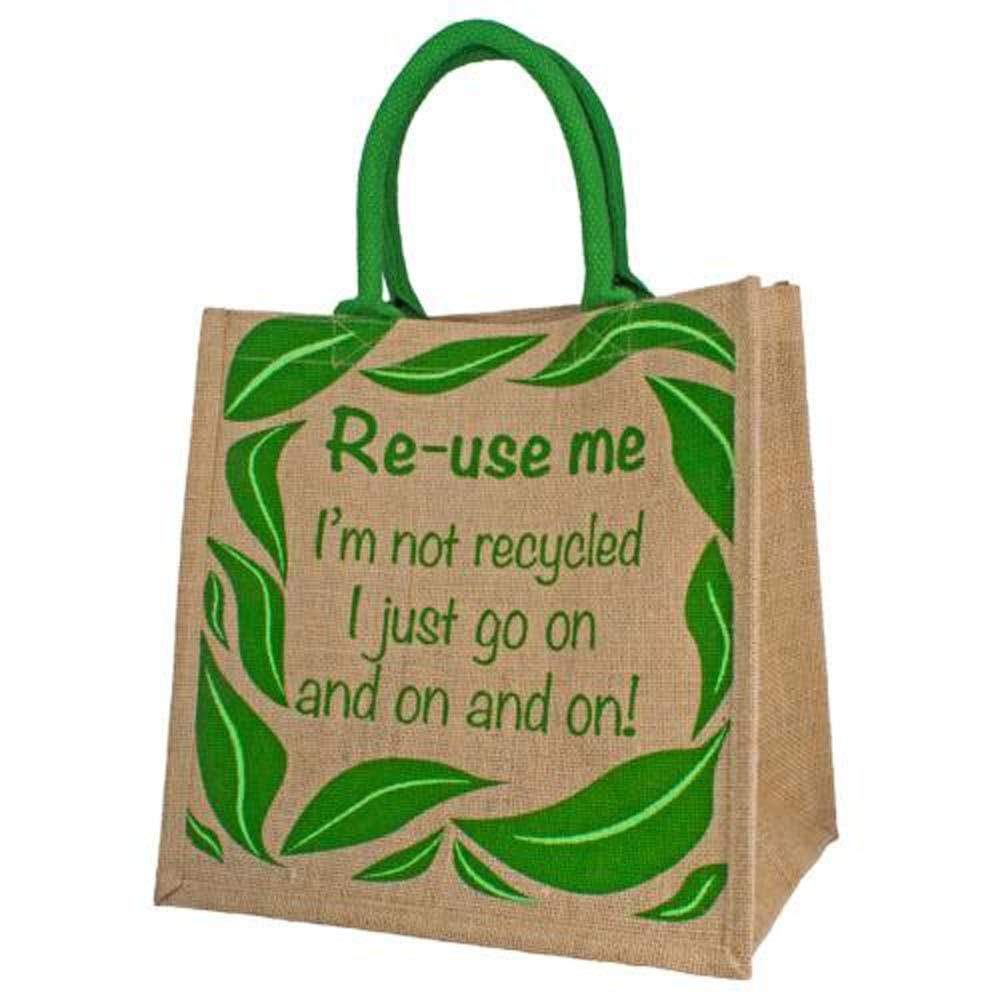 Medium Jute Shopping Bag by Shared Earth - Reuse Me &keep
