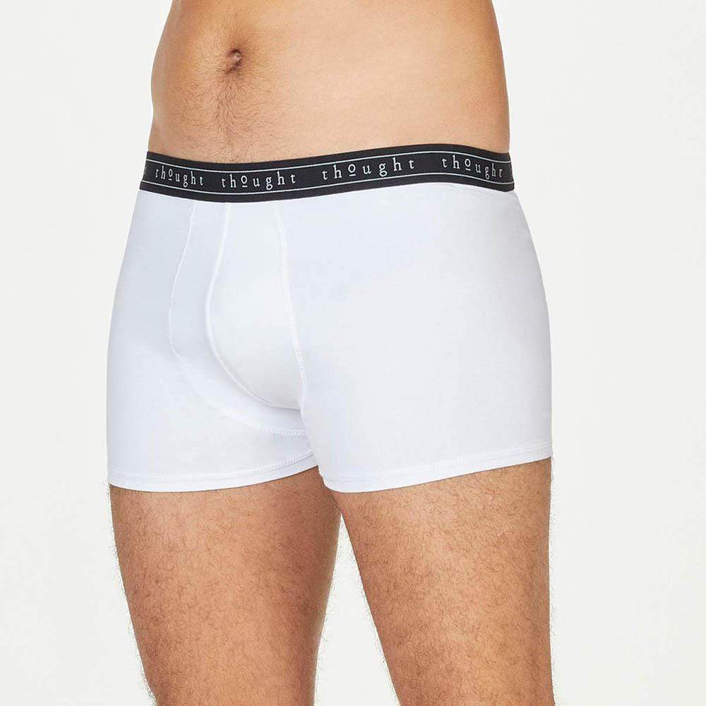 Men's Plain White 'Kenny' Organic Cotton Boxers by Thought &Keep