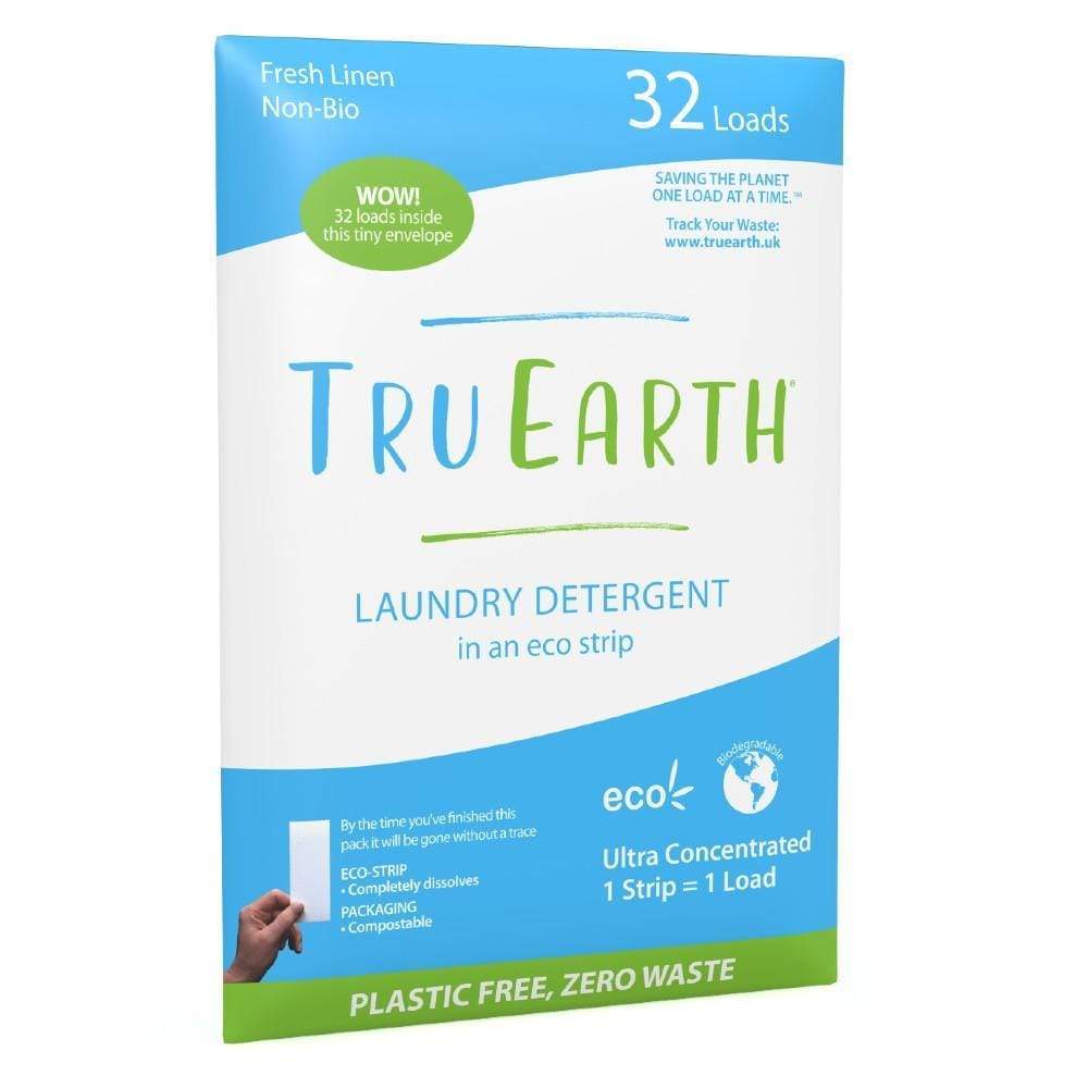 Tru Earth Eco-Strips Laundry Detergent - Fresh Linen 32 Loads &Keep