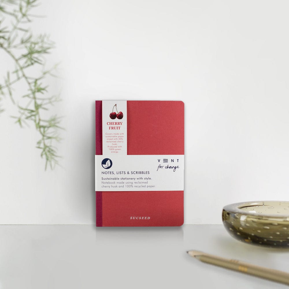 SUCSEED Recycled Notebook A6 - Cherry Husk &Keep
