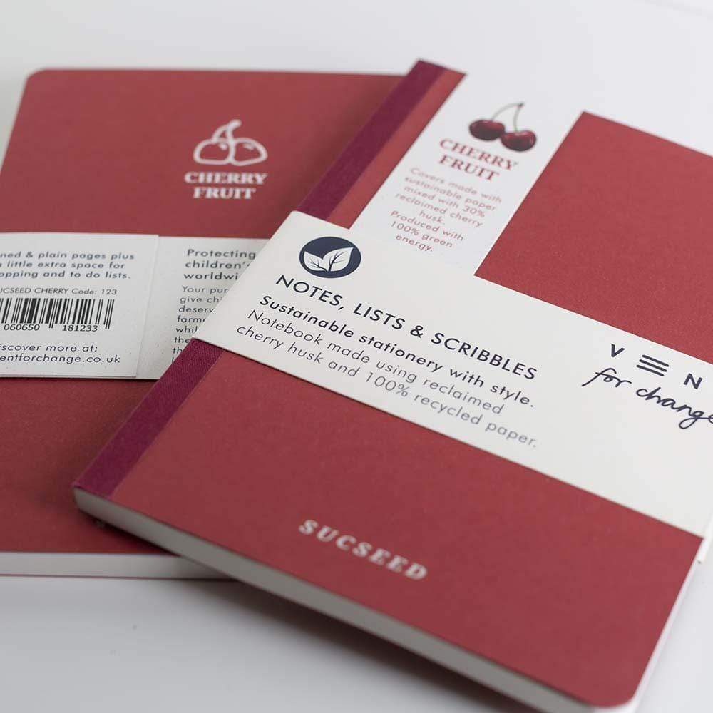 SUCSEED Recycled Notebook A5 - Cherry Husk &Keep