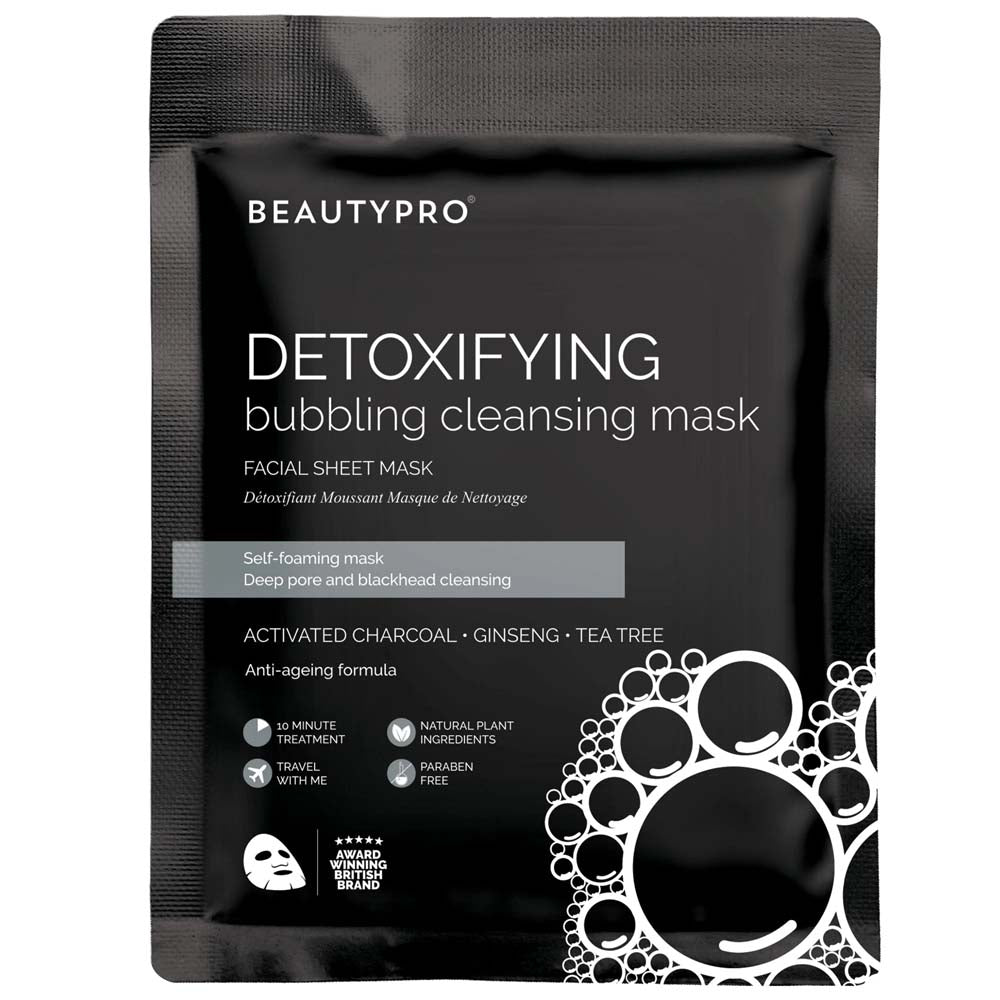 BEAUTYPRO Detoxifying Foaming Cleansing Activated Charcoal Sheet Mask &Keep