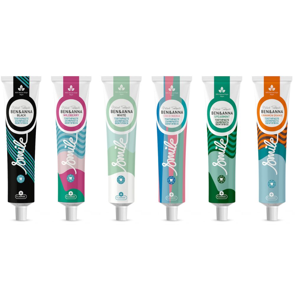 Ben & Anna Vegan Toothpaste Tubes with Fluoride &Keep