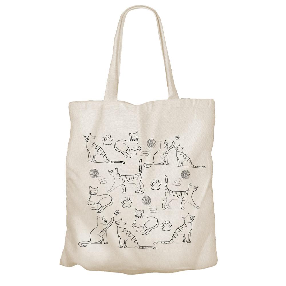 Recycled Cotton Tote Shopping Bag by Shared Earth - Cats &Keep