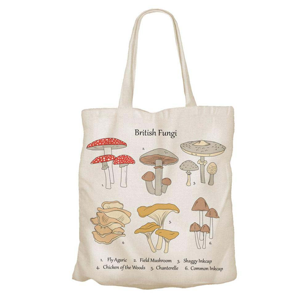 Recycled Cotton Tote Shopping Bag by Shared Earth - British Fungi &Keep