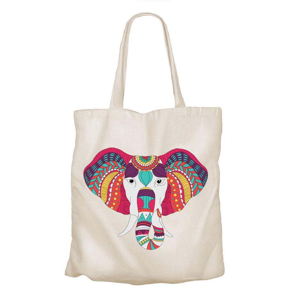 Recycled Cotton Tote Shopping Bag by Shared Earth - Elephant Mandala &Keep