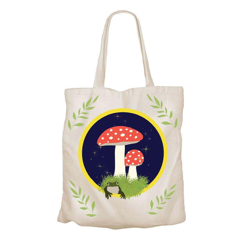 Recycled Cotton Tote Shopping Bag by Shared Earth - Fly Agaric & Frog &Keep