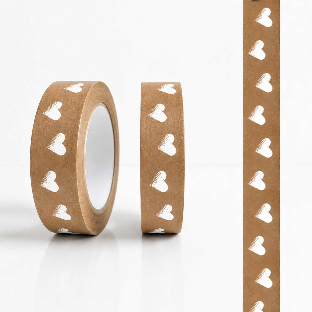 Heart Biodegradable Paper Tape 24mm x 50m