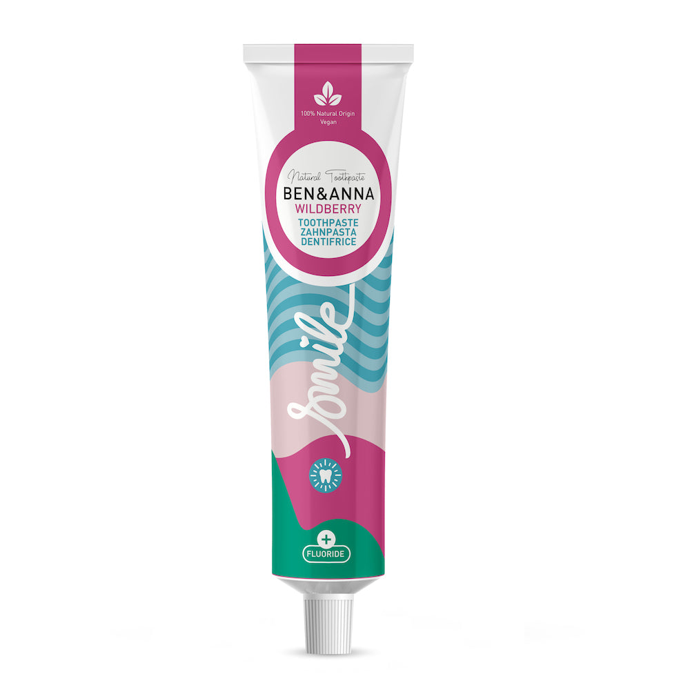 Ben & Anna Vegan Toothpaste Tube with Fluoride - Wild Berry &Keep