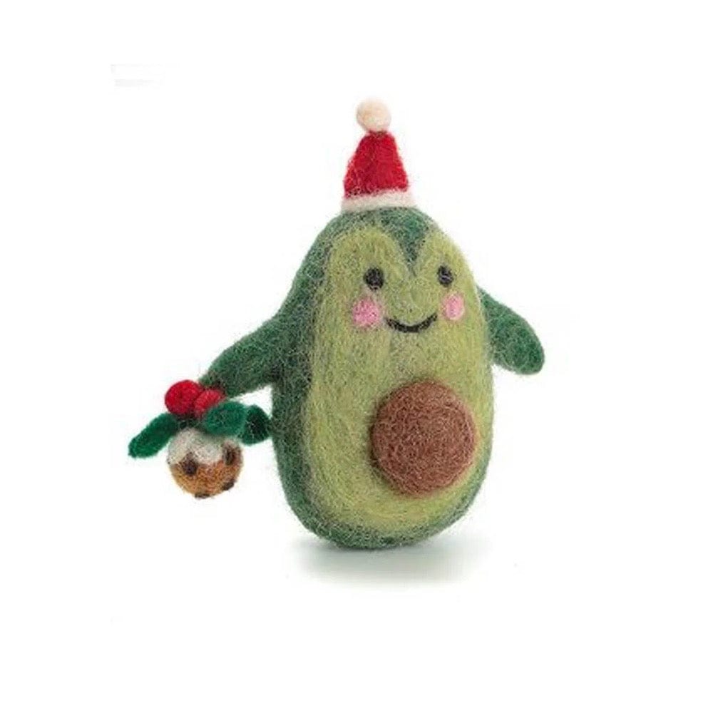 Christmas Avocado Felt Hanging Decoration by Amica &Keep