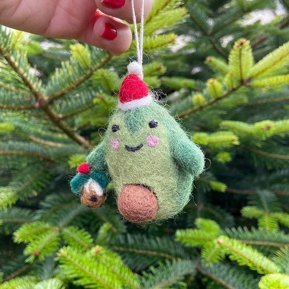 Christmas Avocado Felt Hanging Decoration by Amica &Keep