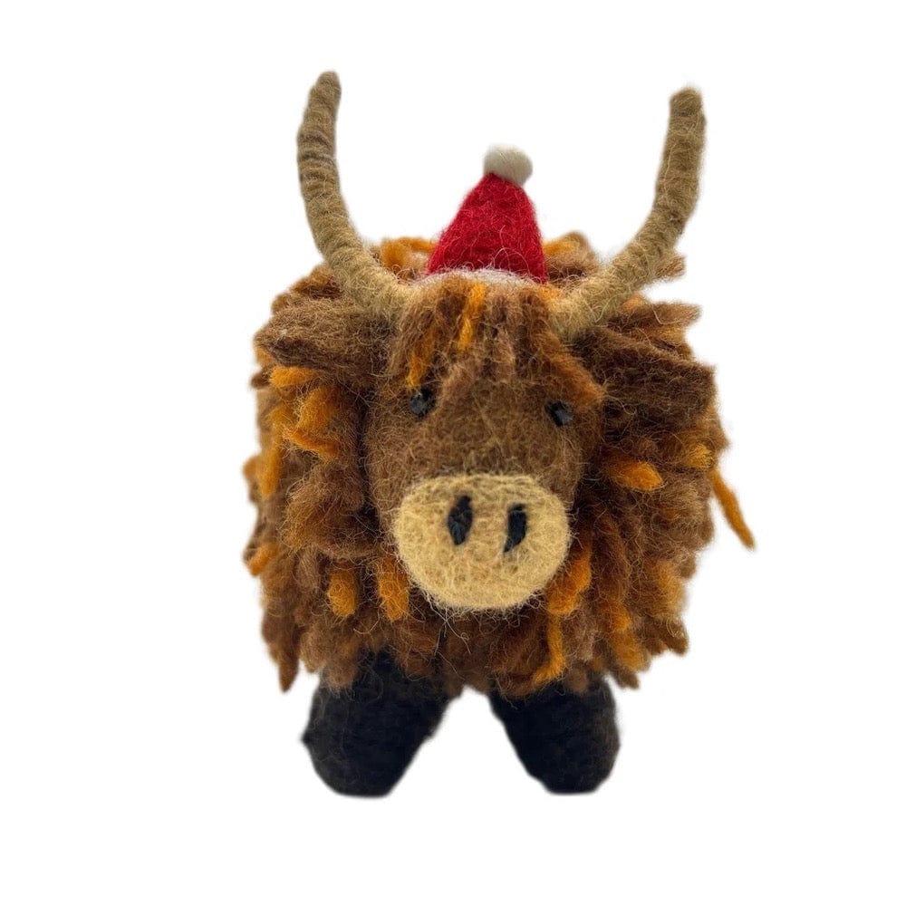 Highland Cow Christmas Felt Hanging Decoration by Amica &Keep