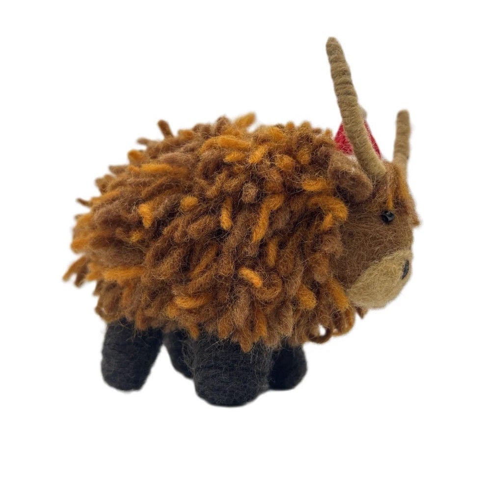 Highland Cow Christmas Felt Hanging Decoration by Amica &Keep