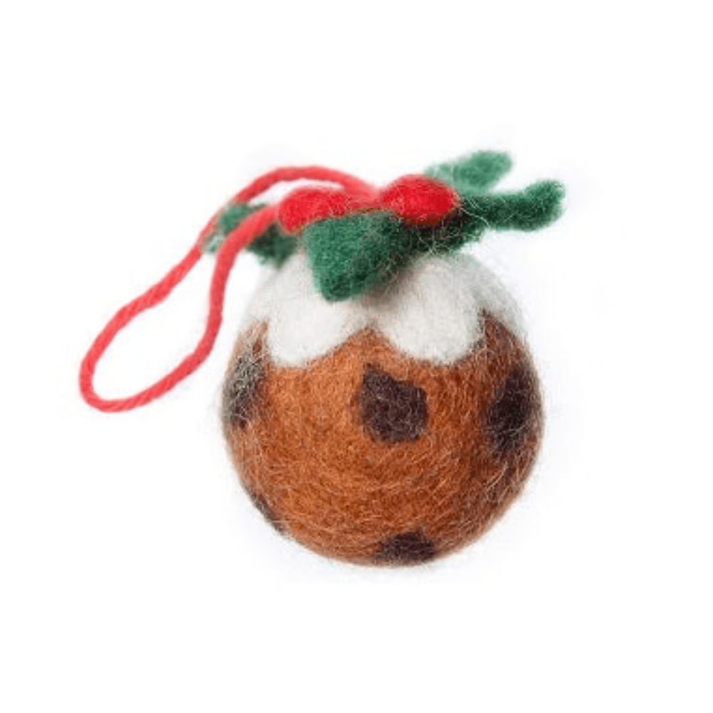 Mini Christmas Pudding Felt Hanging Decoration by Amica &Keep