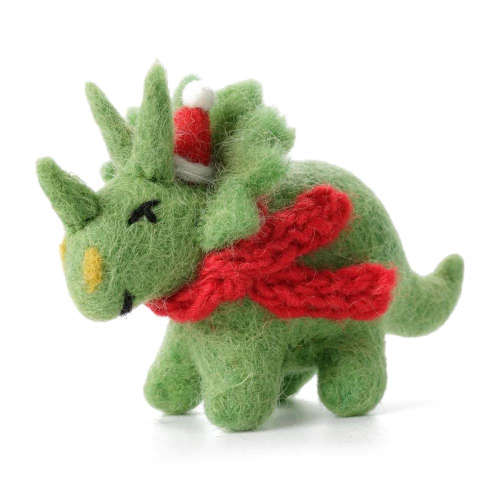 Triceratops Christmas Felt Hanging Decoration by Amica &Keep