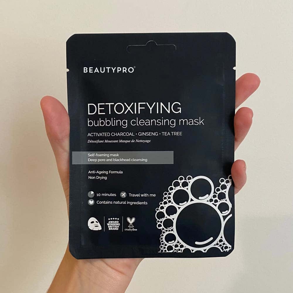 BEAUTYPRO Detoxifying Foaming Cleansing Activated Charcoal Sheet Mask &Keep