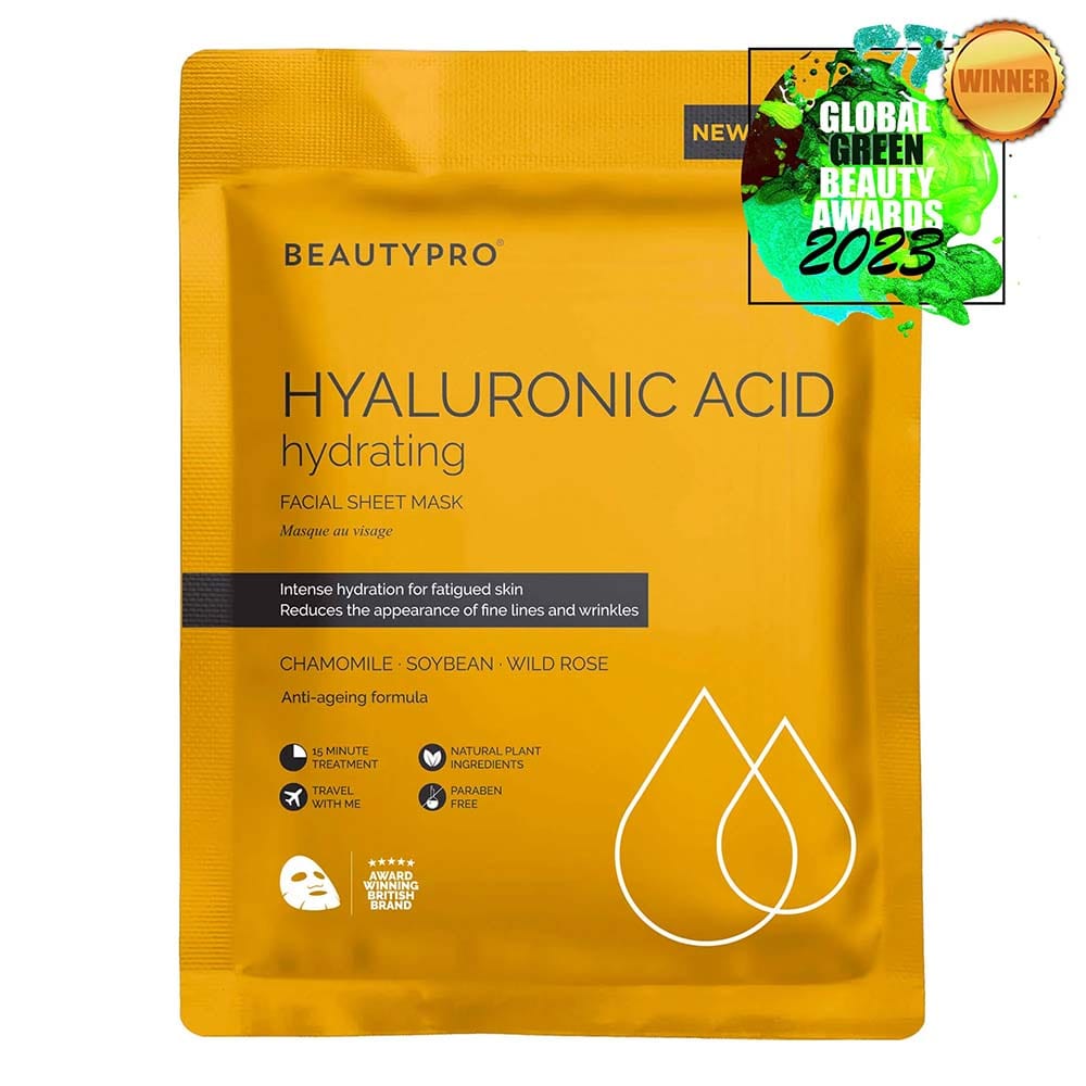 BEAUTYPRO Hyaluronic Acid Hydrating Biodegradable Facial Sheet Mask &Keep