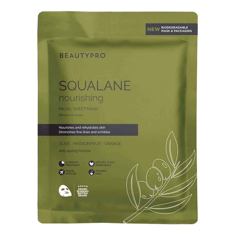 BEAUTYPRO Squalane Nourishing Biodegradable Facial Sheet Mask &Keep