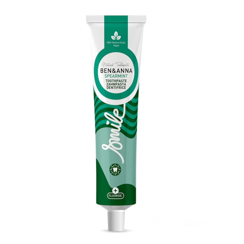 Ben & Anna Vegan Toothpaste Tube with Fluoride - Spearmint &Keep