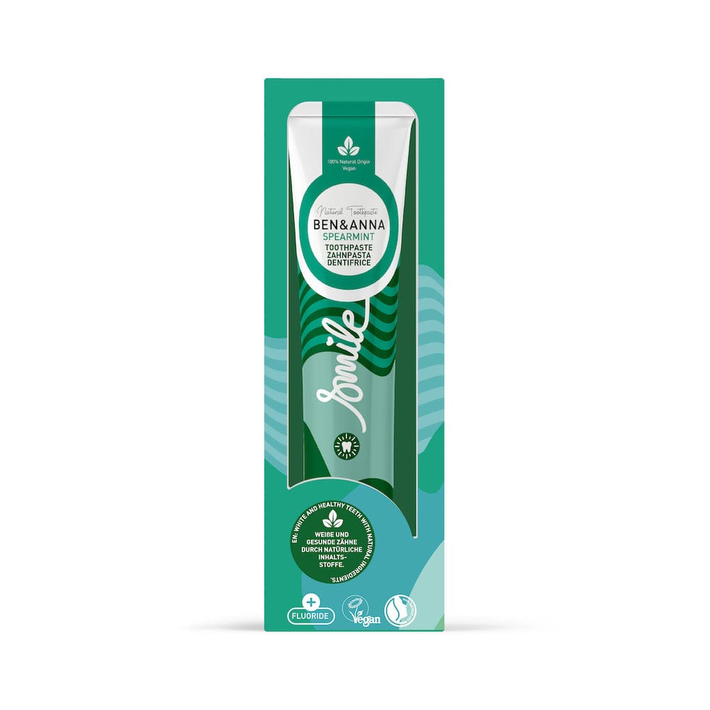 Ben & Anna Vegan Toothpaste Tube with Fluoride - Spearmint &Keep