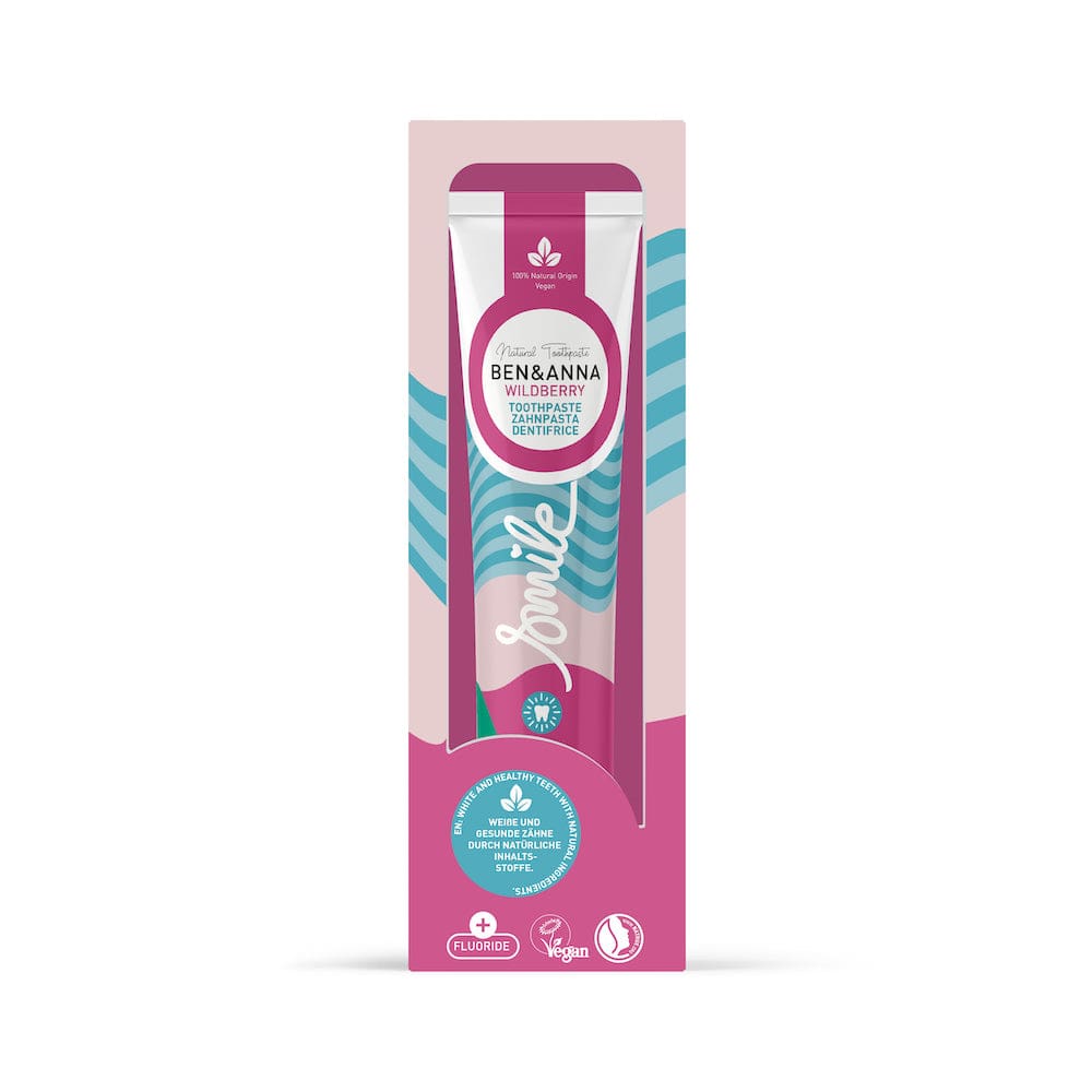 Ben & Anna Vegan Toothpaste Tube with Fluoride - Wild Berry &Keep