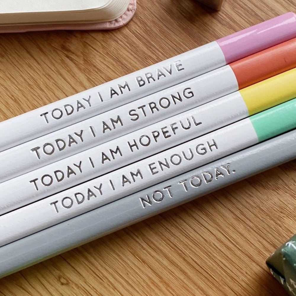 'Today I Am' Positive Pencils - Set of 5 Clara & Macy &Keep