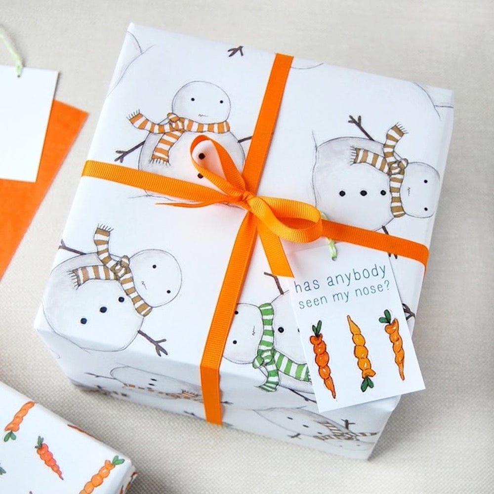 Christmas Snowman Wrapping Paper & Tag Clara & Macy &Keep