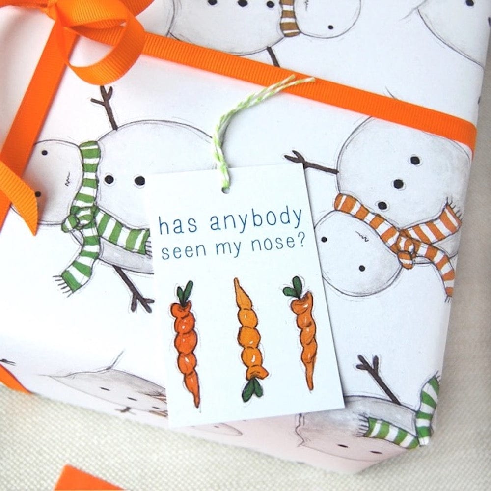 Christmas Snowman Wrapping Paper & Tag Clara & Macy &Keep