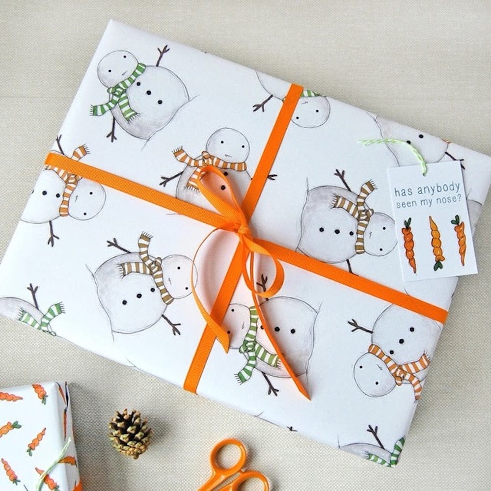 Christmas Snowman Wrapping Paper & Tag Clara & Macy &Keep