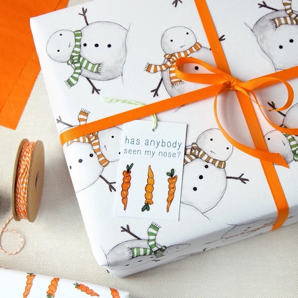 Christmas Snowman Wrapping Paper & Tag Clara & Macy &Keep