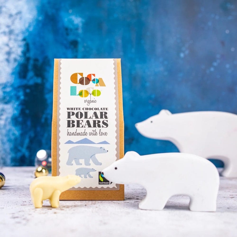 Cocoa Loco White Chocolate Polar Bears 100g &Keep